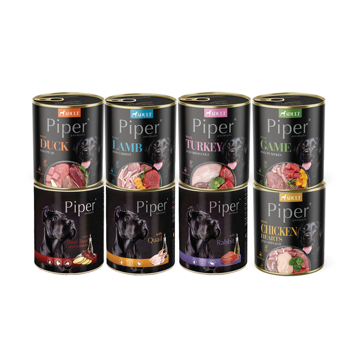 Piper dziczyzna, indyk, jagnięcina, kaczka, królik, kurczak, przepiórka, wołowina 800 g × 8
