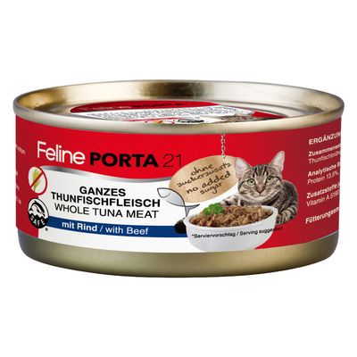 Porta 21 Feline tuńczyk, wołowina w bulionie adult 156 g × 12