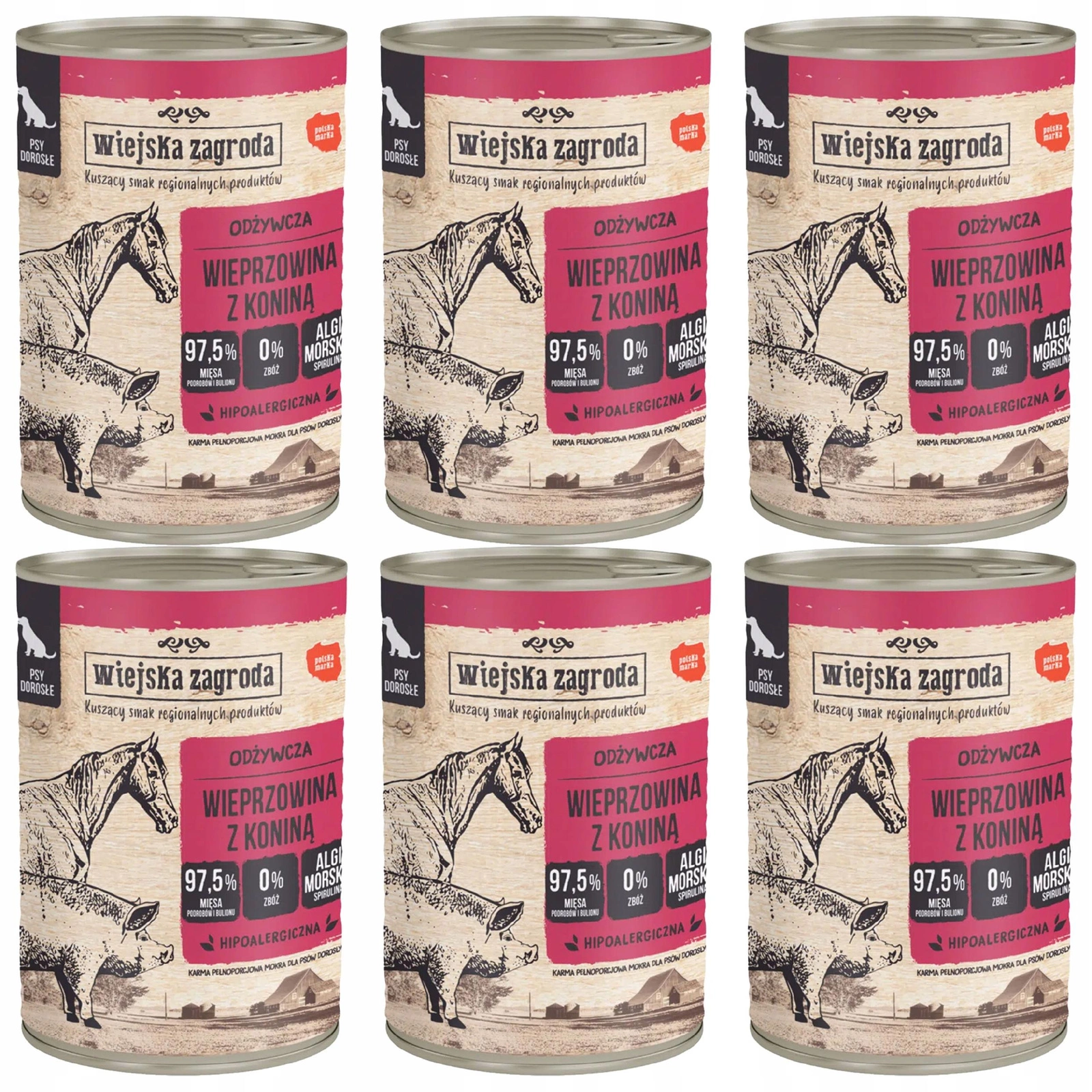 Wiejska Zagroda konina, wieprzowina 400 g × 6