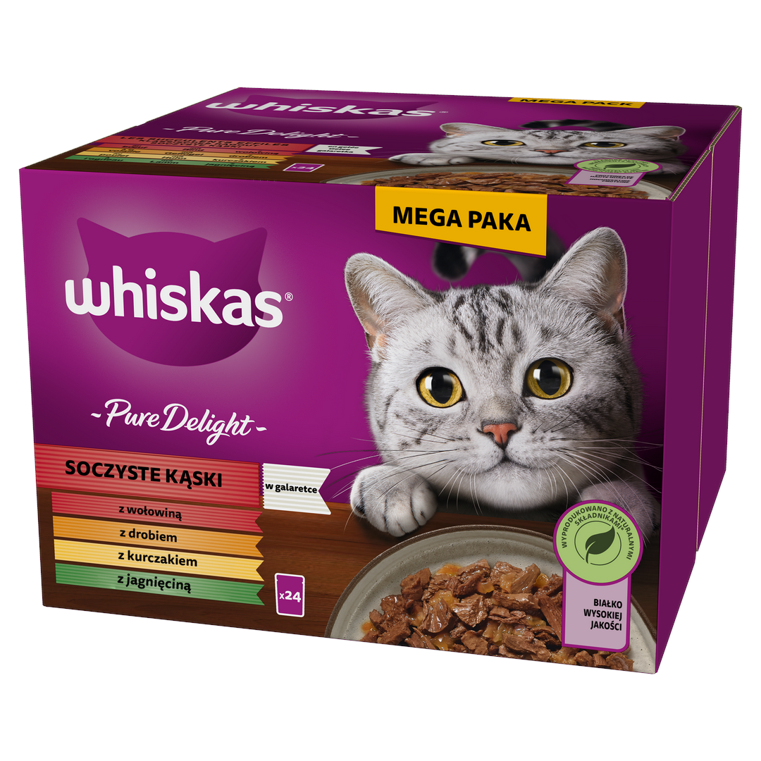 Whiskas Pure Delight mix smaków w galaretce adult 85 g × 24