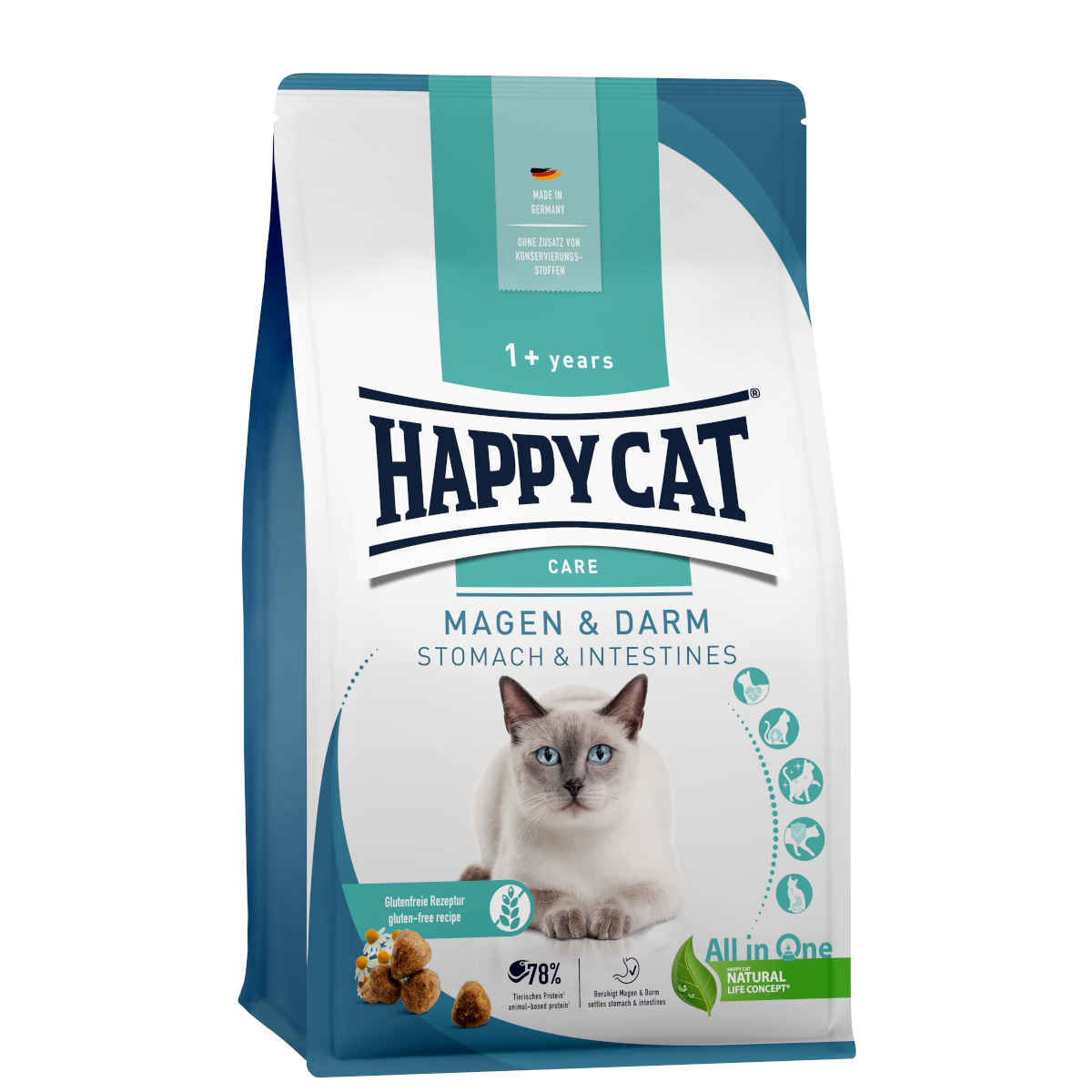 Happy Cat Care Digestive kaczka z ryżem adult 1,3 kg