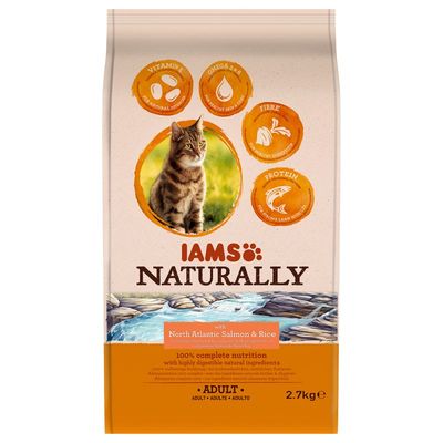 IAMS Naturally Digestive Skin & Coat łosoś adult 2,7 kg × 2