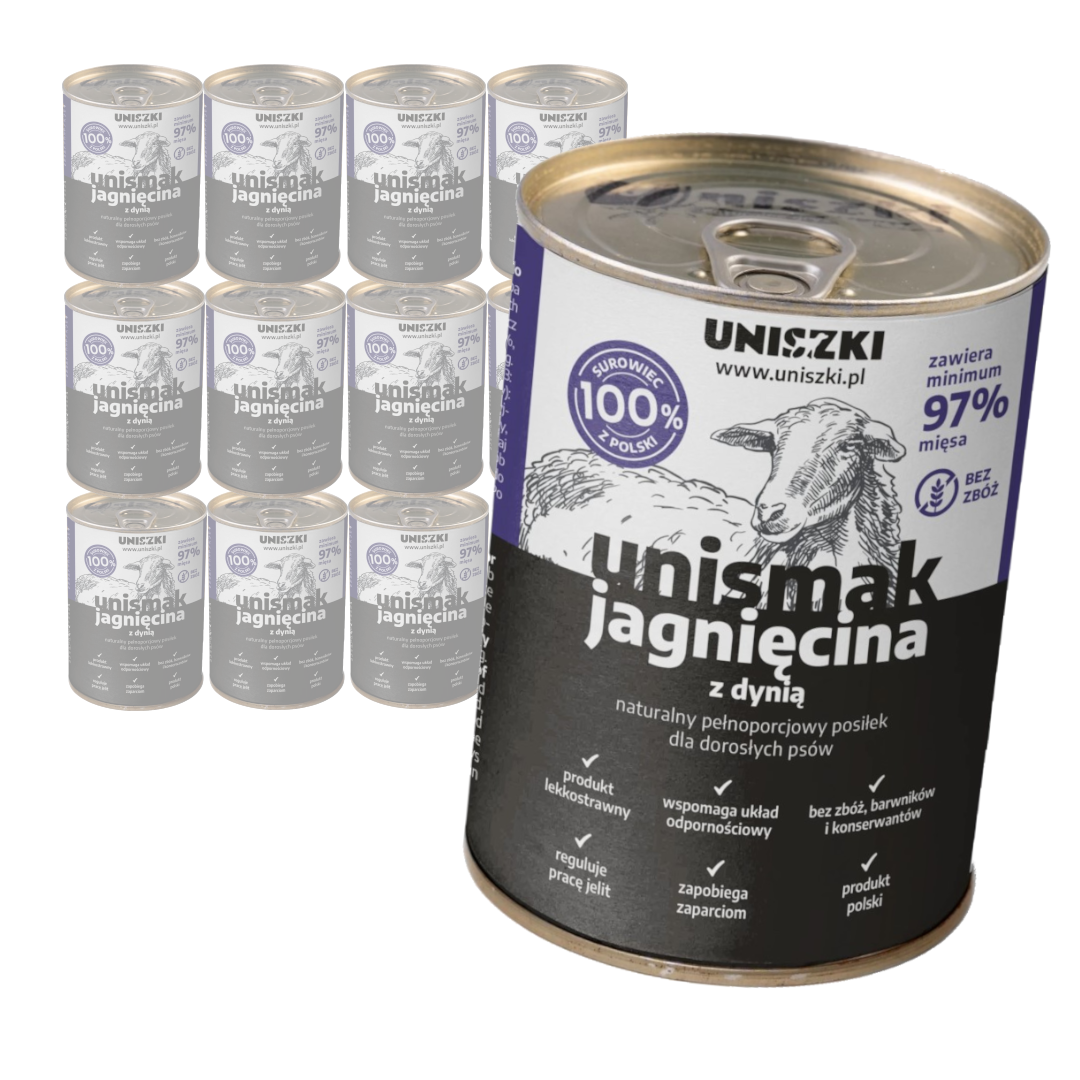 Uniszki Unismak jagnięcina z dynią adult 400 g × 12