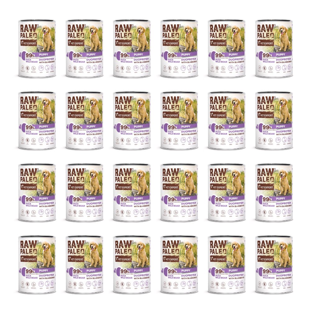 VetExpert Raw Paleo dziczyzna, kaczka junior 400 g × 24