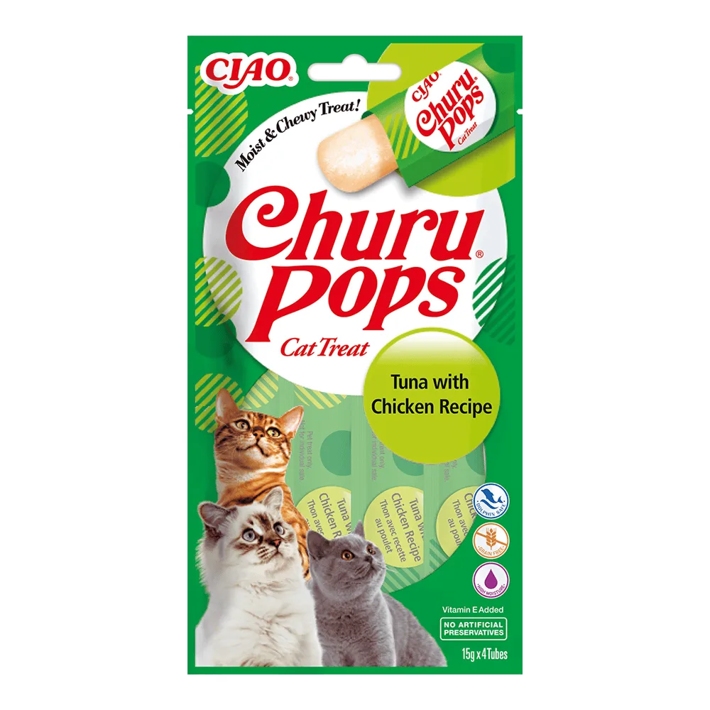 Inaba Churu Pops kurczak, tuńczyk w galaretce 15 g × 4