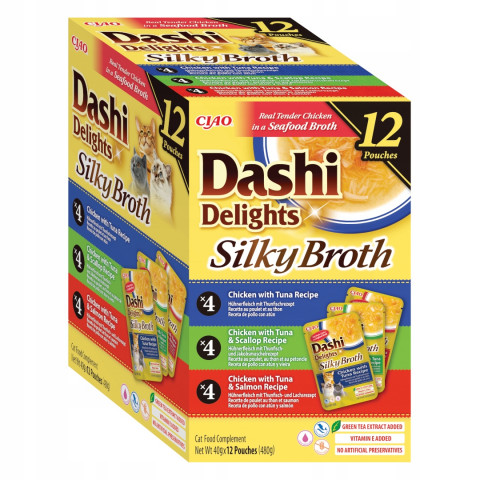 Inaba Dashi Delights mix smaków w bulionie adult 40 g × 12