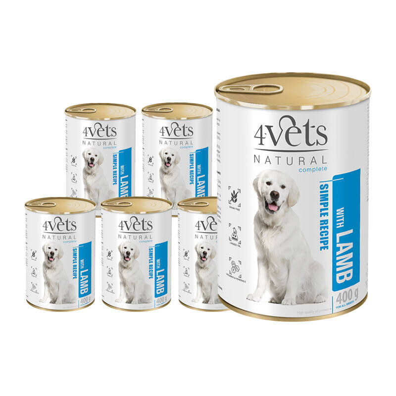 4Vets Natural jagnięcina adult 400 g × 6