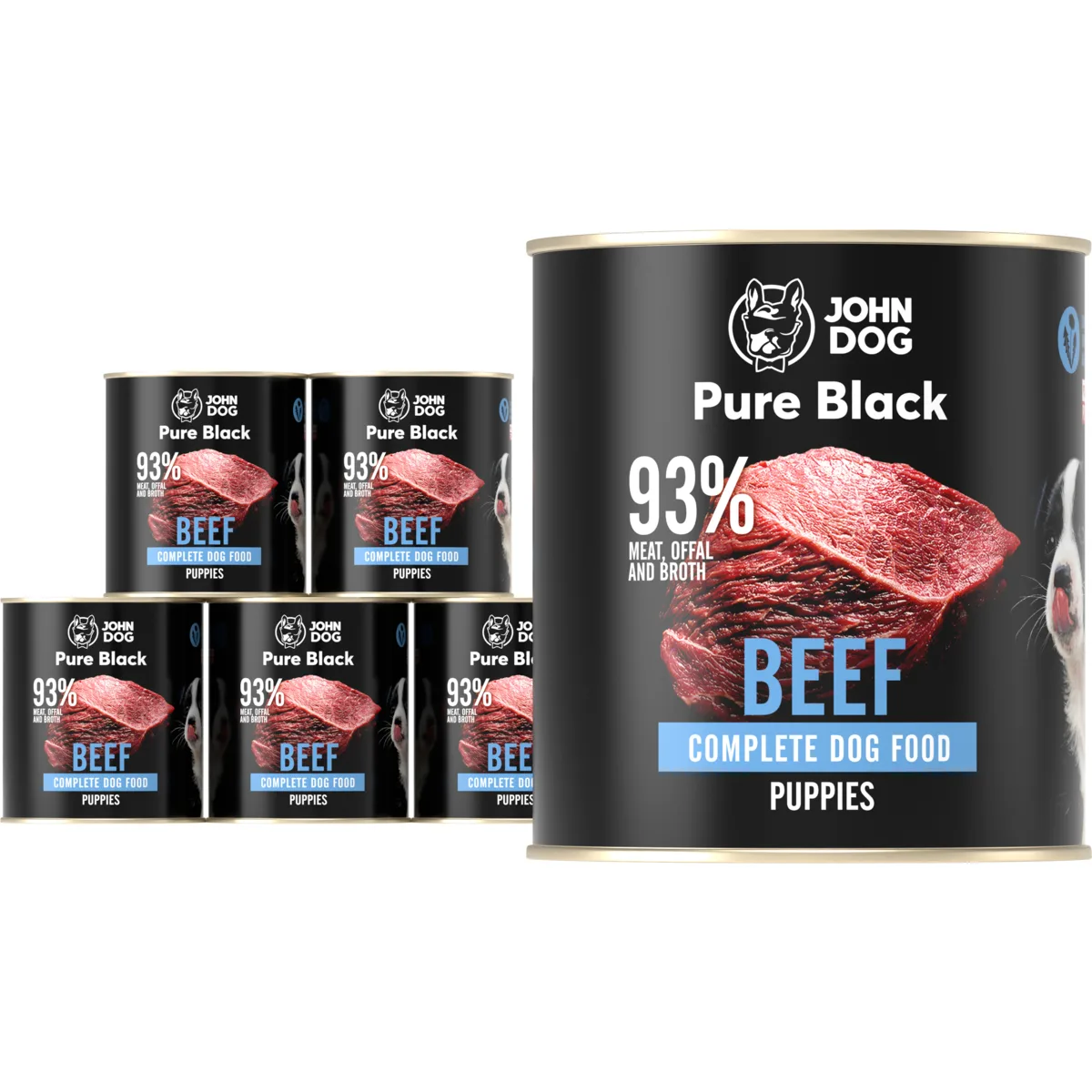 John Dog Pure Black wołowina junior 800 g × 6