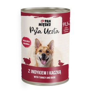 Pan Mięsko Psia Uczta indyk, kaczka adult 400 g
