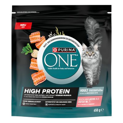 Purina ONE High Protein łosoś adult 650 g