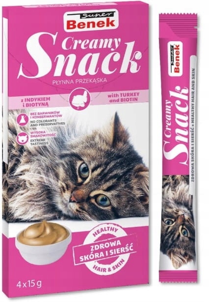 Super Beno Creamy Snack indyk 15 g × 4