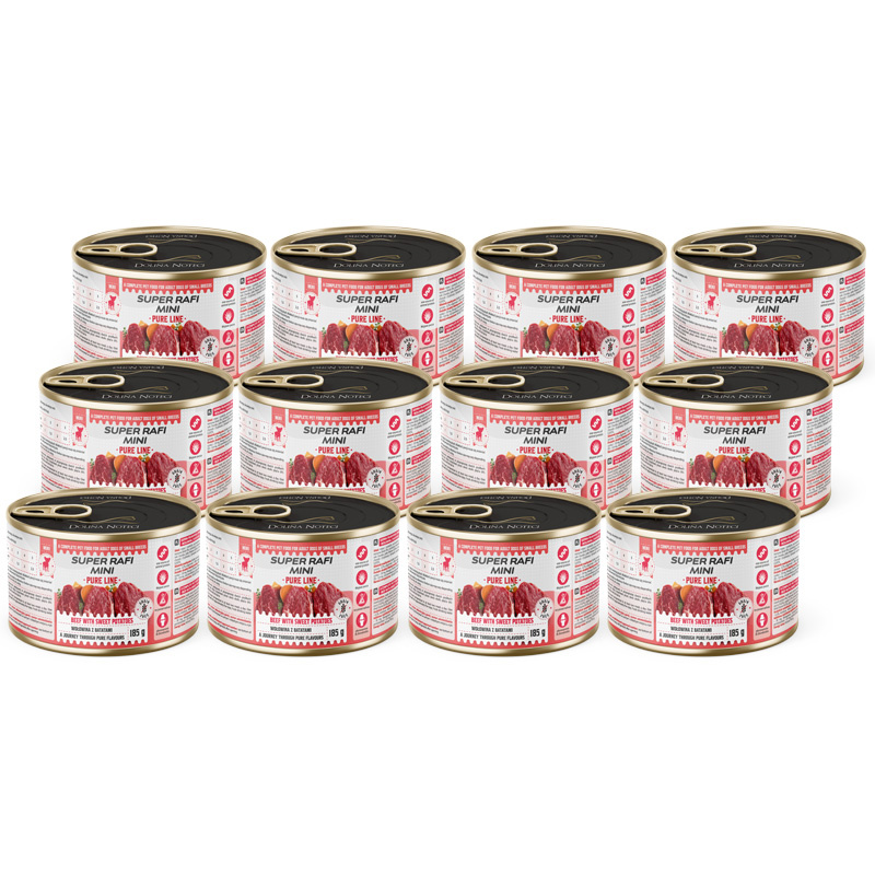 Rafi Mini Pure Line wołowina z batatem adult małe rasy 185 g × 12
