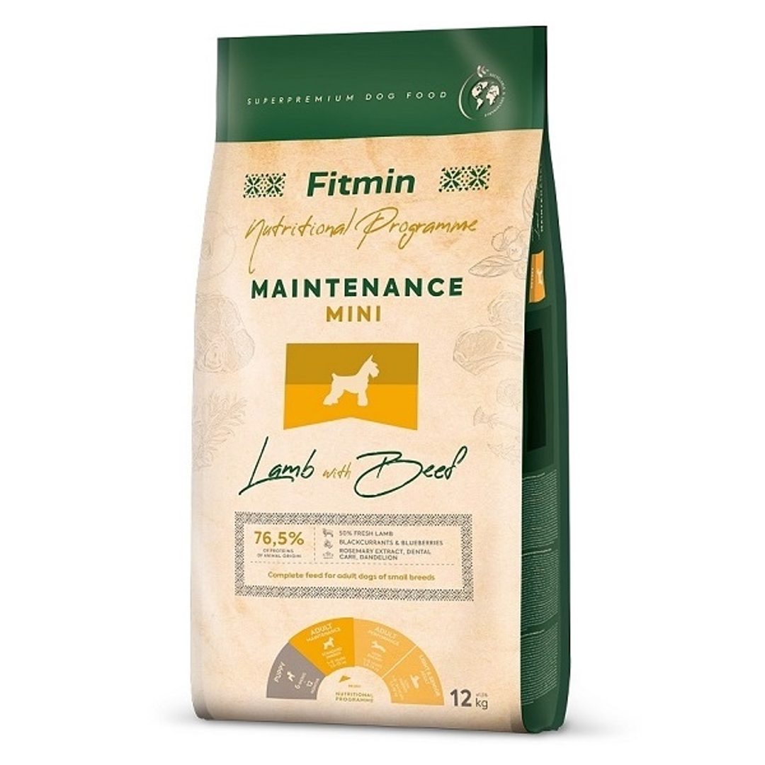 Fitmin Dog Nutritional Programme Mini Maintenance jagnięcina, wołowina adult małe rasy 12 kg