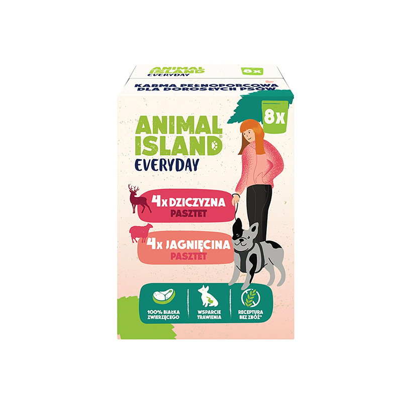 Animal Island Everyday dziczyzna, jagnięcina małe rasy 150 g × 8
