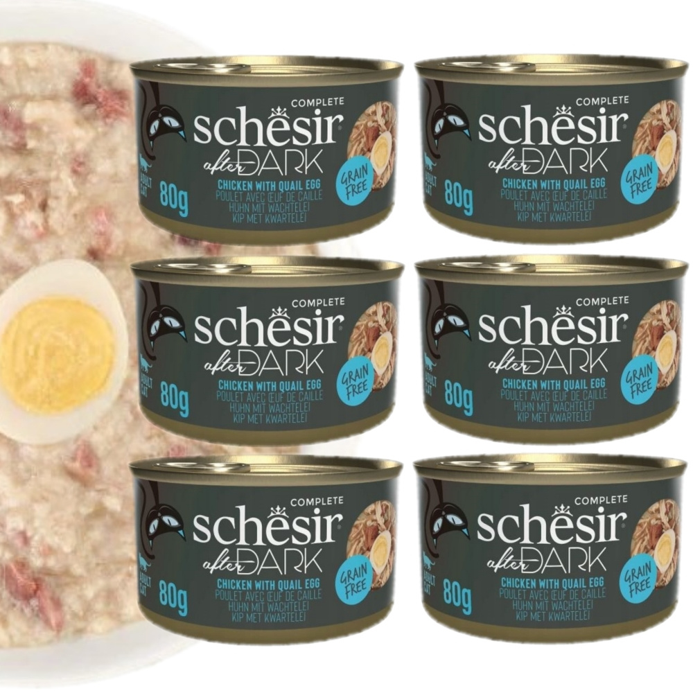 Schesir After Dark kurczak, przepiórka pasztet 80 g × 6