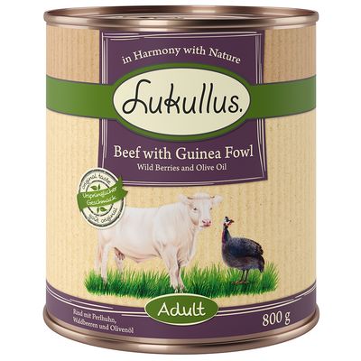 Lukullus Naturkost perliczka, wołowina adult 800 g × 24