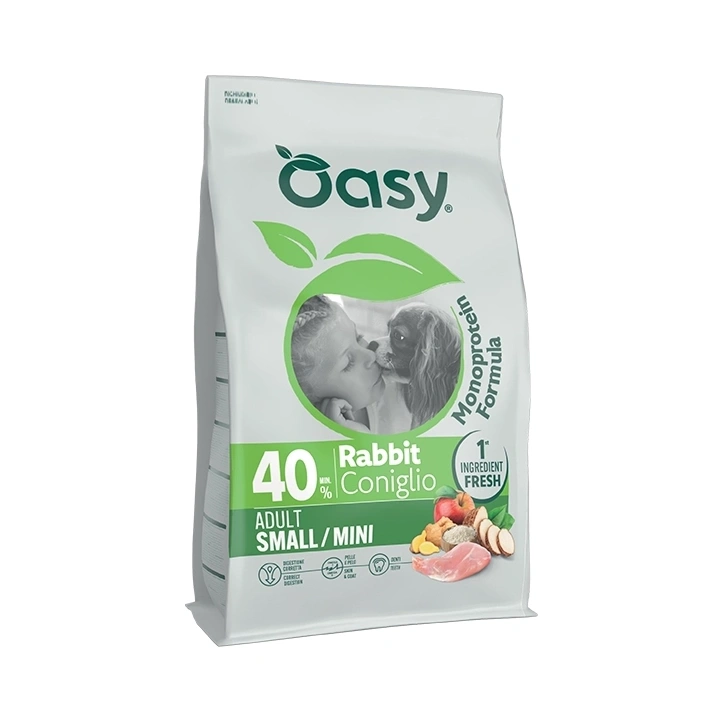 Oasy Monoprotein królik adult małe rasy 800 g