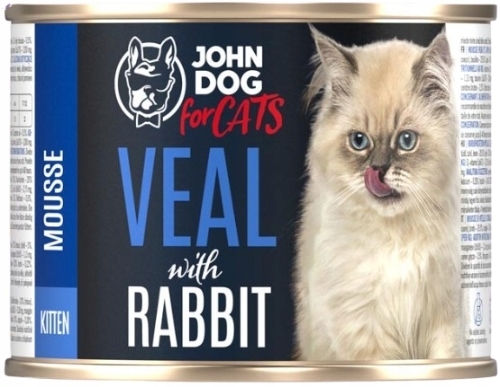 John Dog For Cats cielęcina, królik pasztet kitten 200 g