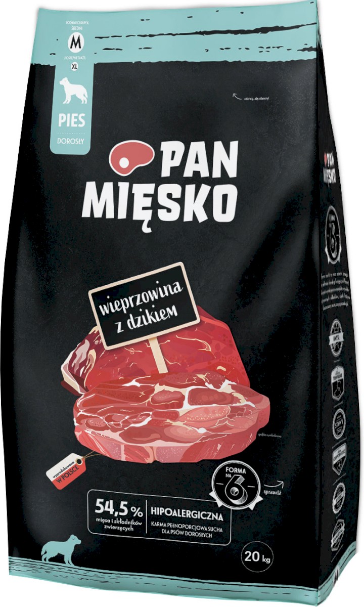 Pan Mięsko dzik, wieprzowina średnie rasy 20 kg