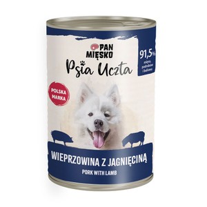 Pan Mięsko Psia Uczta jagnięcina, wieprzowina adult 400 g