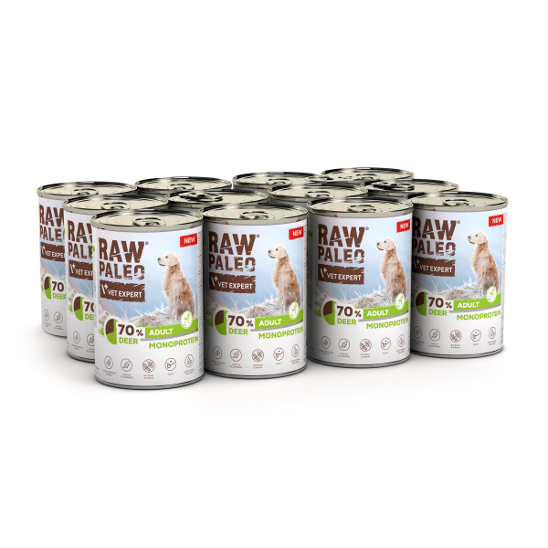VetExpert Raw Paleo jeleń adult 400 g × 12