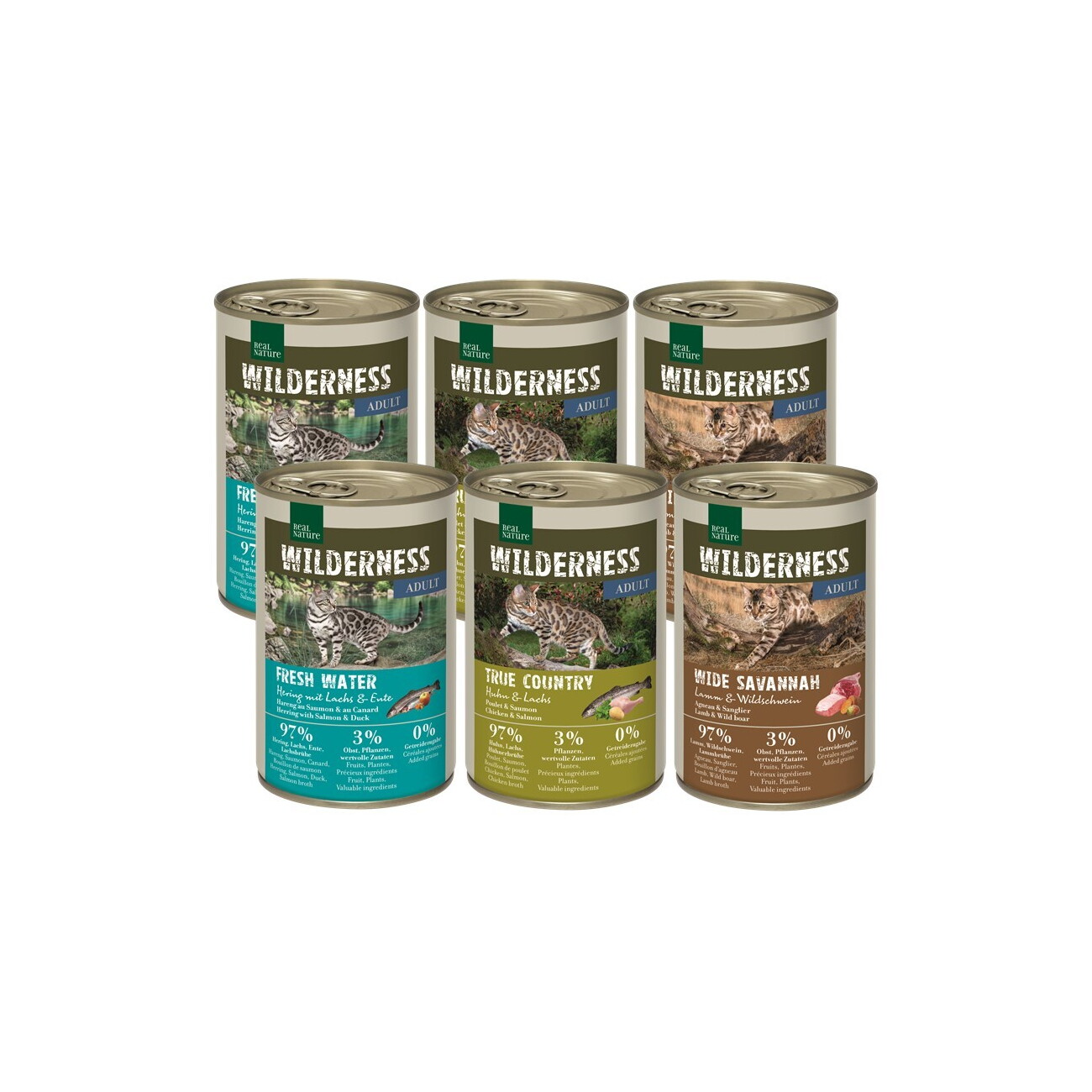 REAL NATURE Wilderness mix smaków w bulionie adult 400 g × 6