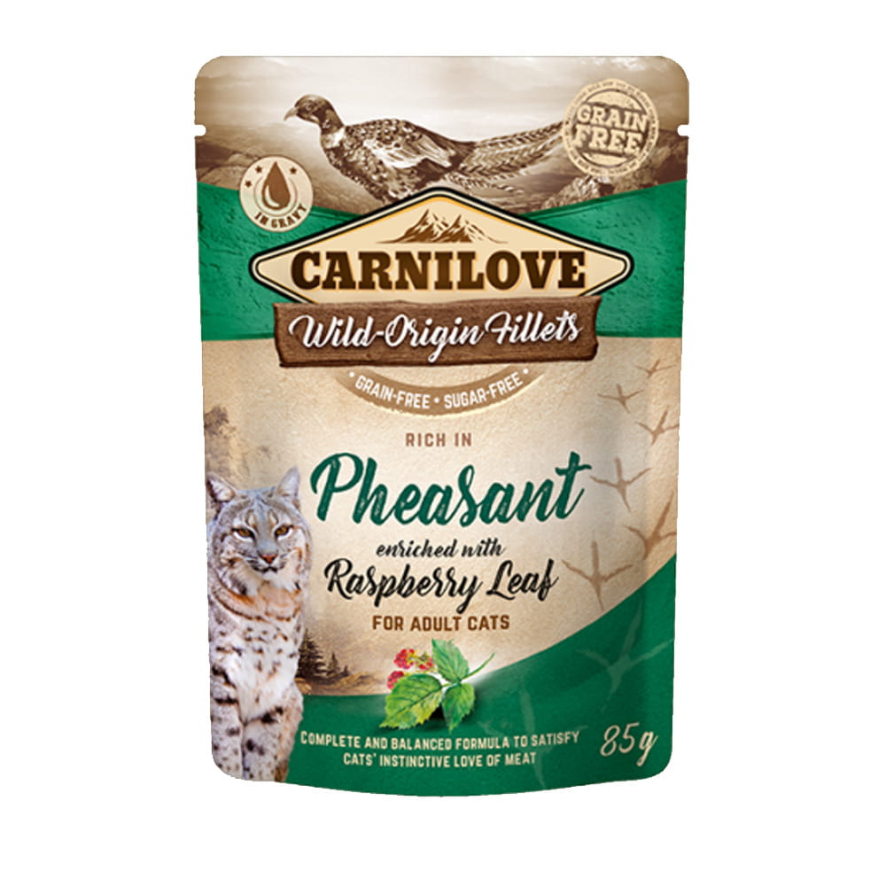 Carnilove Wild-Origin Fillets Sensitive bażant z liściem maliny w sosie adult 85 g