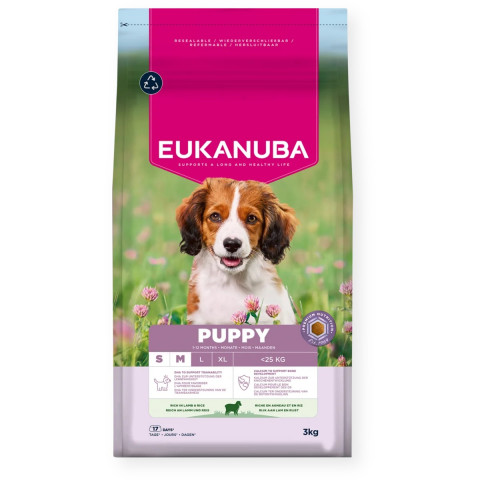Eukanuba jagnięcina z ryżem puppy małe i średnie rasy 3 kg