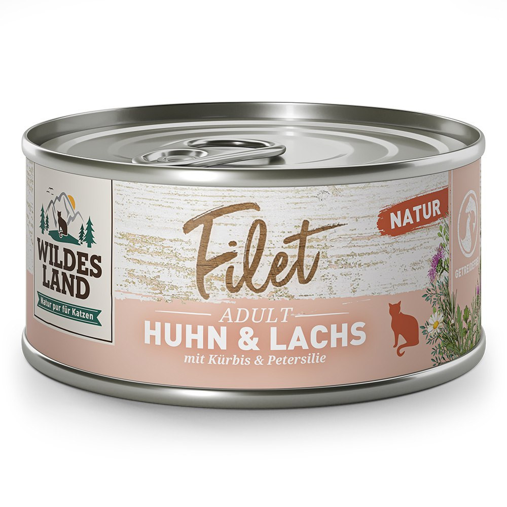 Wildes Land Filet kurczak, łosoś z dynią kawałki adult 80 g