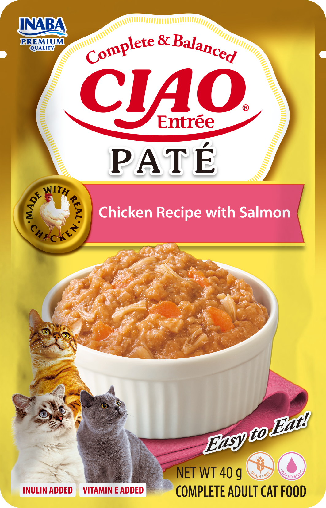 Inaba Ciao Entrée kurczak, łosoś pasztet adult 40 g