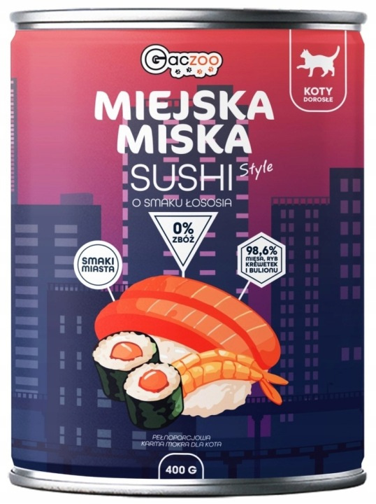 Gaczoo Miejska Miska łosoś adult 400 g