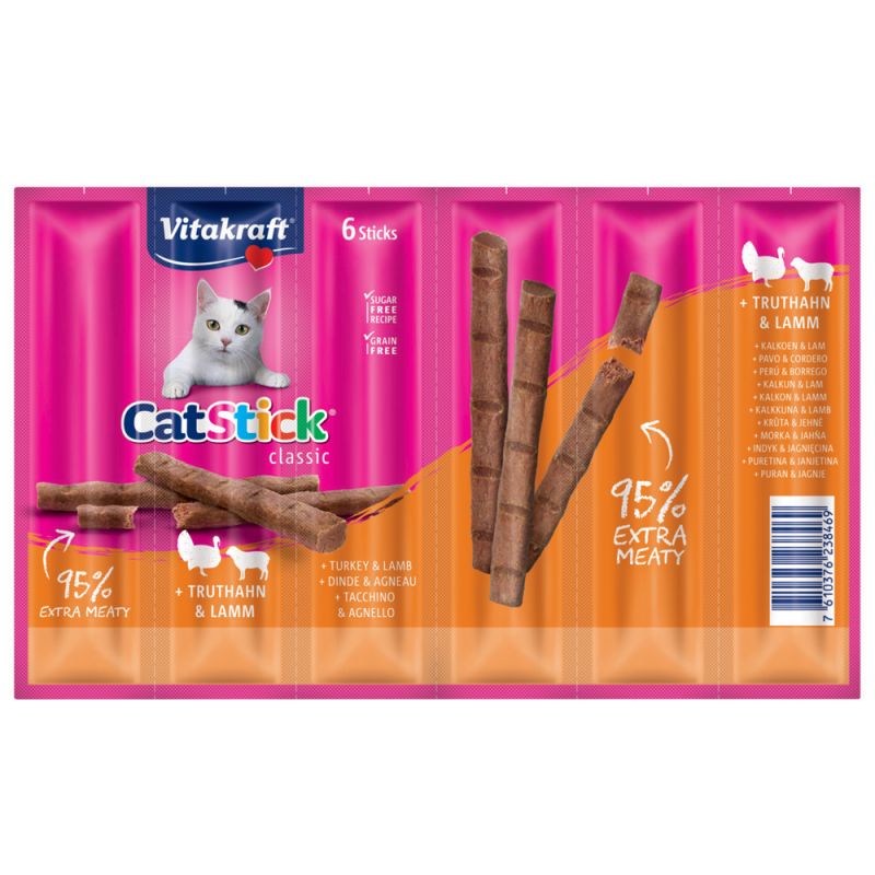 Vitakraft Cat Stick indyk, jagnięcina 6 g × 6