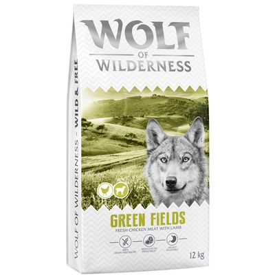 Wolf of Wilderness Green Fields jagnięcina adult 12 kg × 2