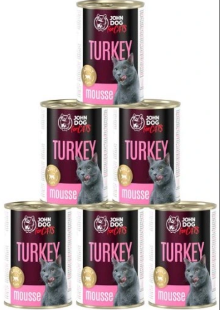 John Dog For Cats indyk pasztet adult 400 g × 6