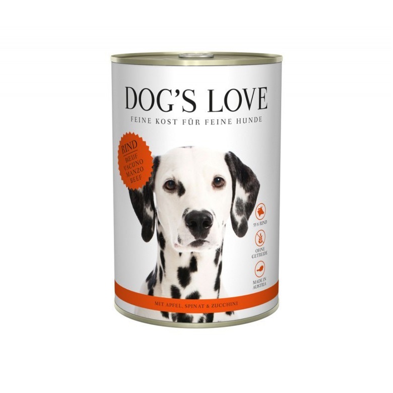 Dog's Love wołowina z cukinią, jabłkiem, szpinakiem adult 400 g