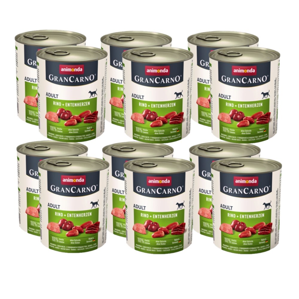 Animonda GranCarno wołowina, kaczka adult 800 g × 12