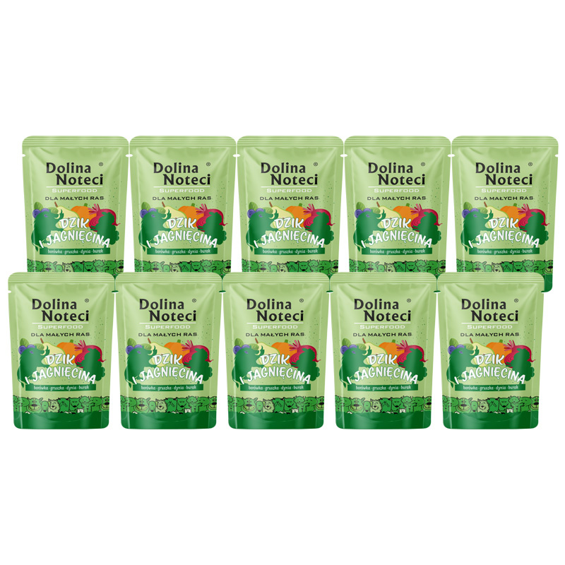 Dolina Noteci Superfood dzik, jagnięcina adult małe rasy 100 g × 10
