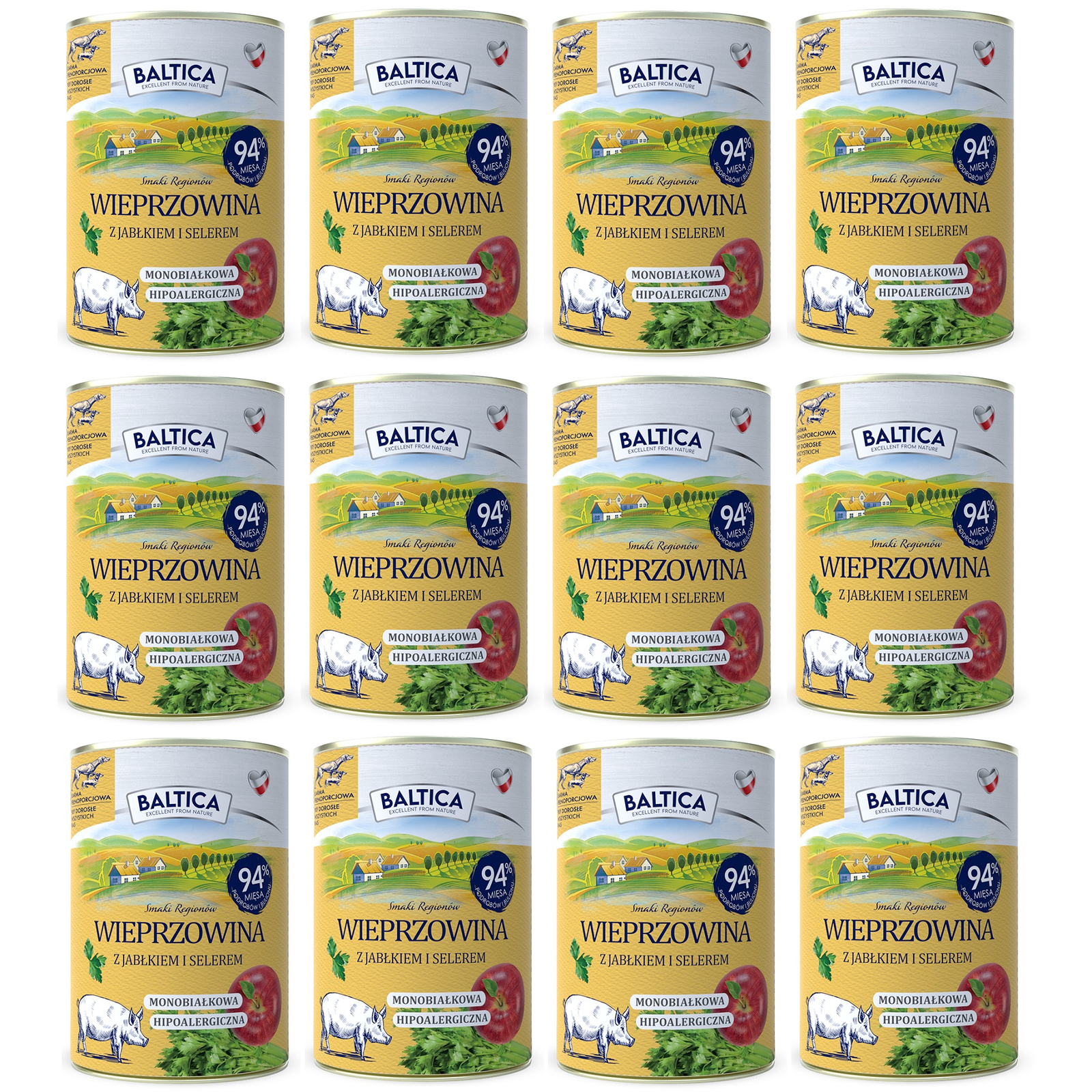 Baltica wieprzowina z jabłkiem adult 400 g × 12