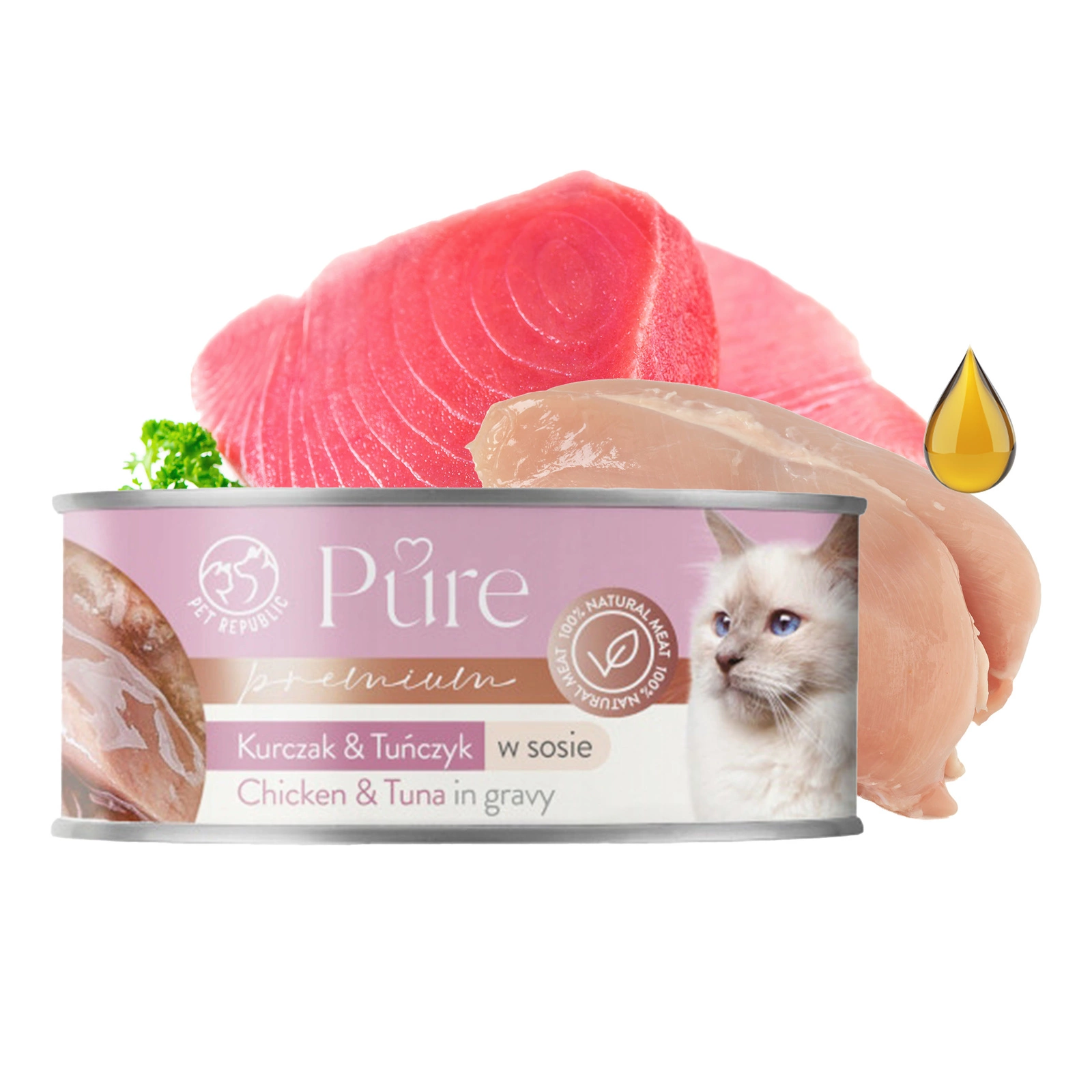 Pet Republic Pure kurczak, tuńczyk w sosie 80 g