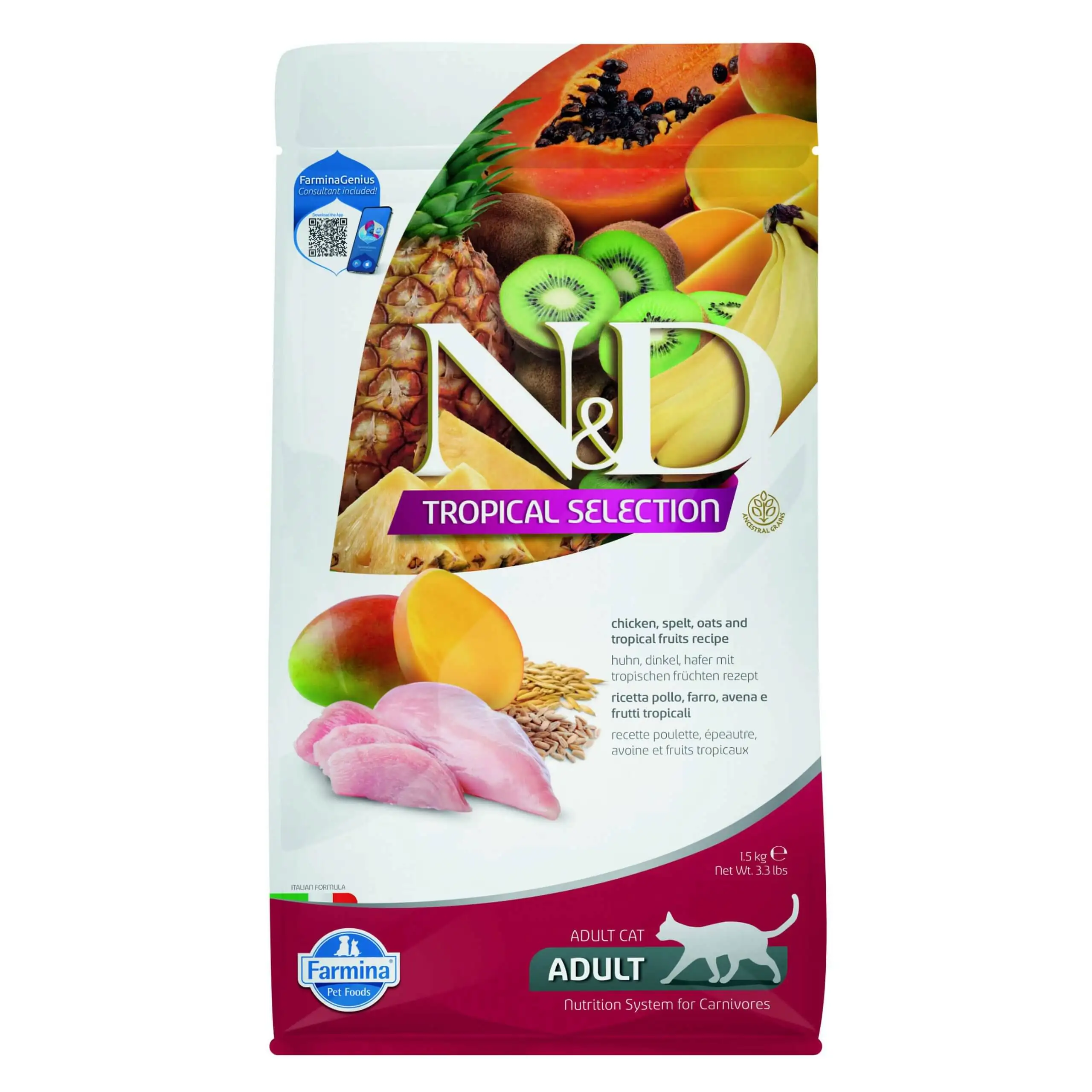 Farmina N&D Tropical Selection Sensitive kurczak z orkiszem adult 1,5 kg