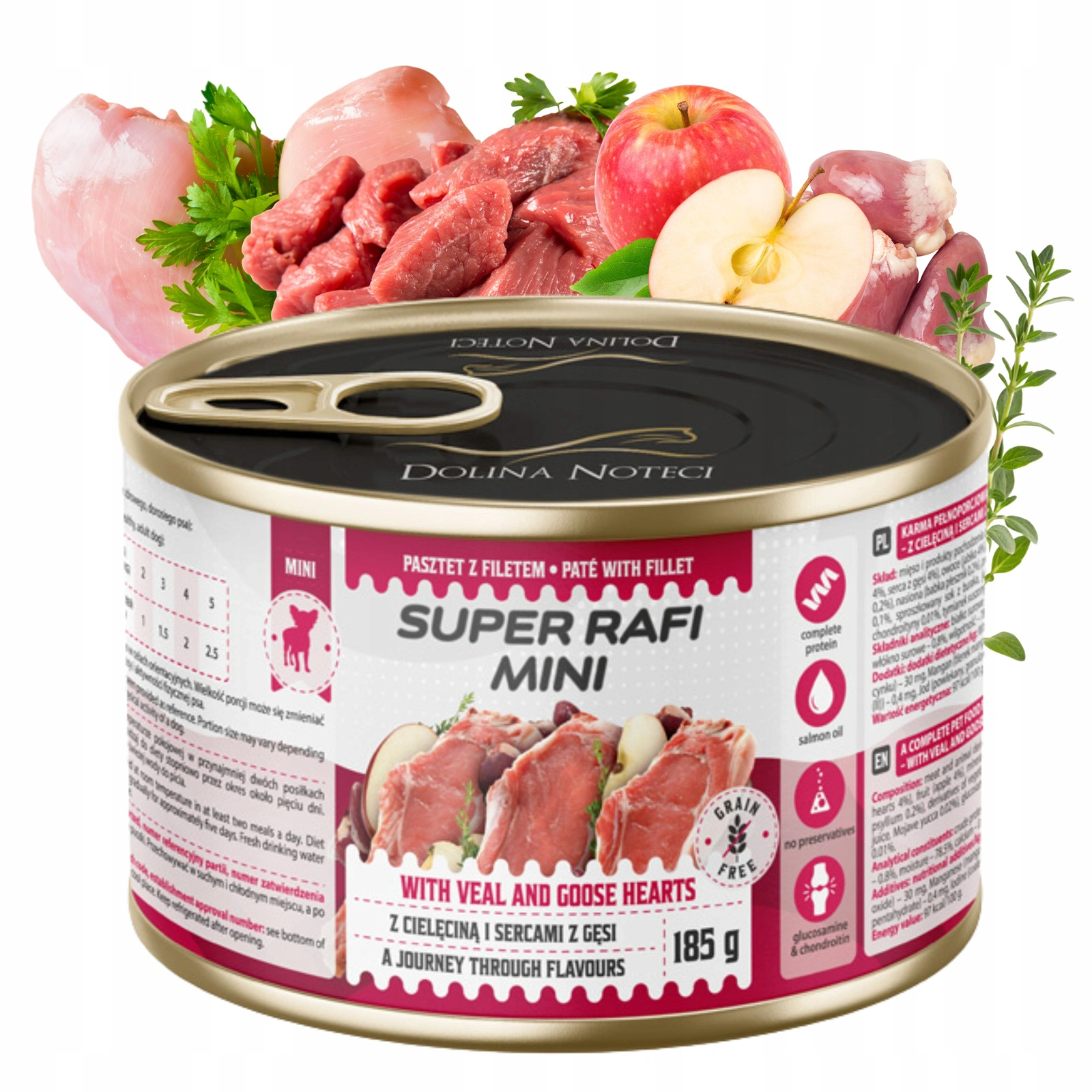 Rafi Super Rafi Mini cielęcina, gęś adult małe rasy 185 g