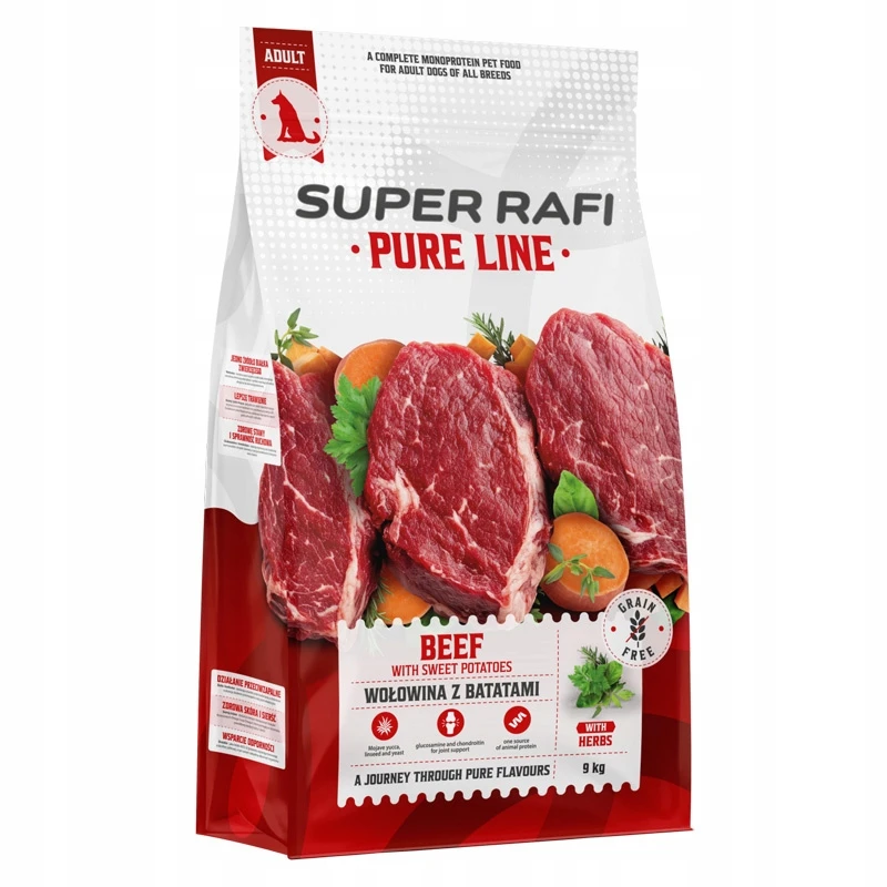 Rafi Pure Line wołowina z batatem adult 9 kg