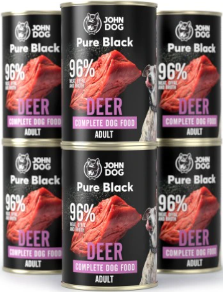 John Dog Pure Black jeleń adult 400 g × 6