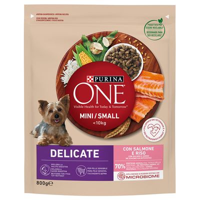 Purina ONE Mini Delicate łosoś z ryżem adult małe rasy 800 g