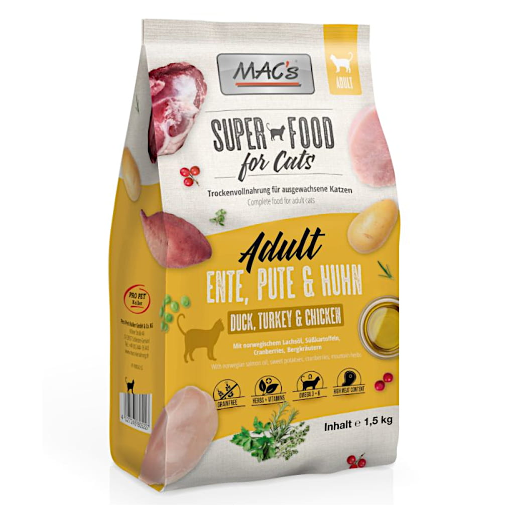 MAC's Superfood Sensitive indyk, kaczka, kurczak adult 1,5 kg