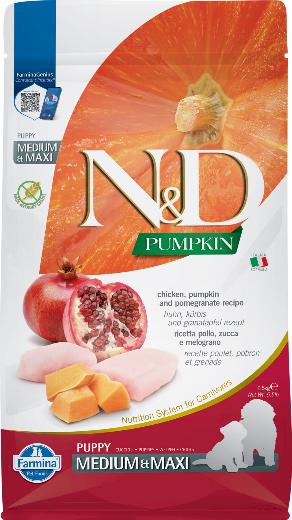 Farmina N&D Pumpkin kurczak junior średnie rasy, duże rasy 2,5 kg