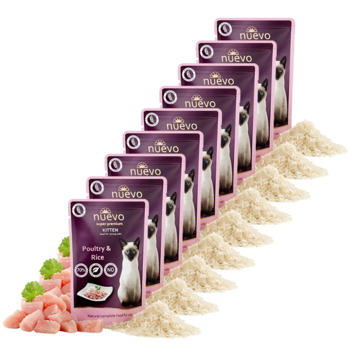 Nuevo Super Premium kitten drób z ryżem 85 g × 16