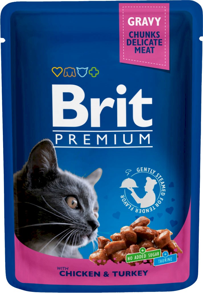 Brit Premium indyk, kurczak kawałki adult 100 g