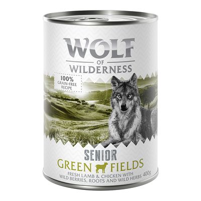 Wolf of Wilderness jagnięcina, kurczak senior 400 g × 12