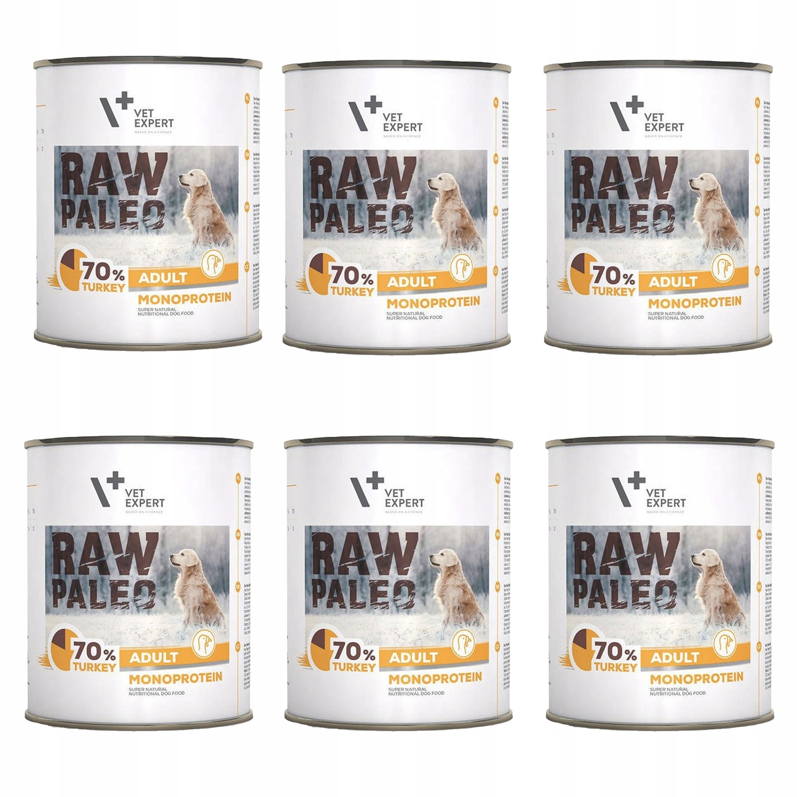 VetExpert Raw Paleo indyk adult 800 g × 6